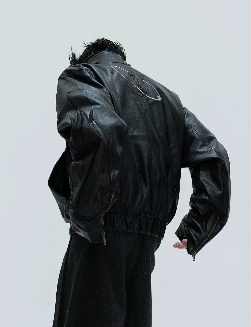 【25s Nov.】Distressed Embossed Detachable Fur Collar Thickened Cotton Coat