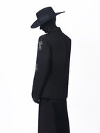 【26s May.】Rhinestone Structured Slim Black Blazer