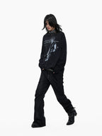 Distressed Punk Guitar Graphic Long Sleeve Tee