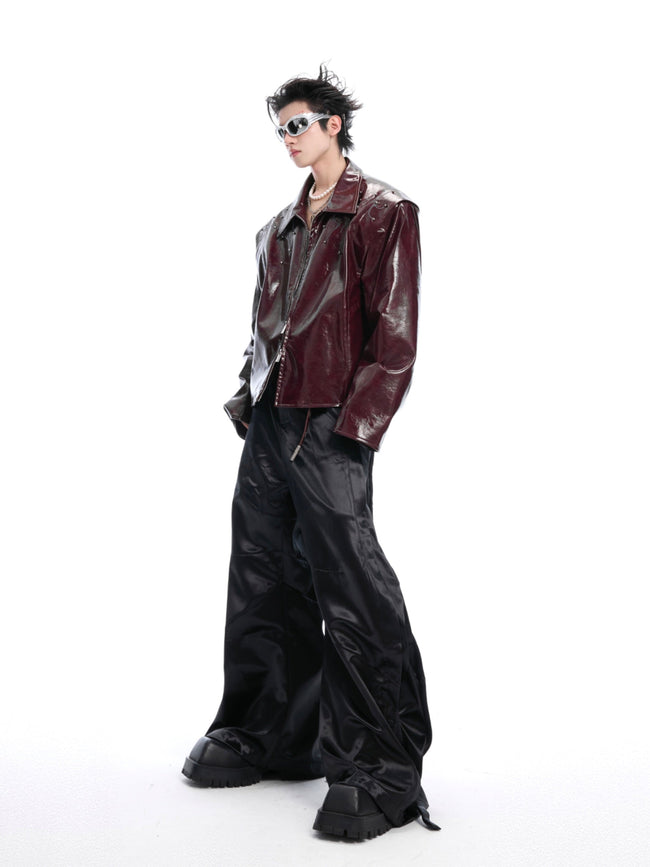 【25s Apr.】Shiny Studded Leather Jacket Main Image