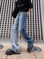 【25s Jul.】Contrast color tie-dye gradient flared jeans