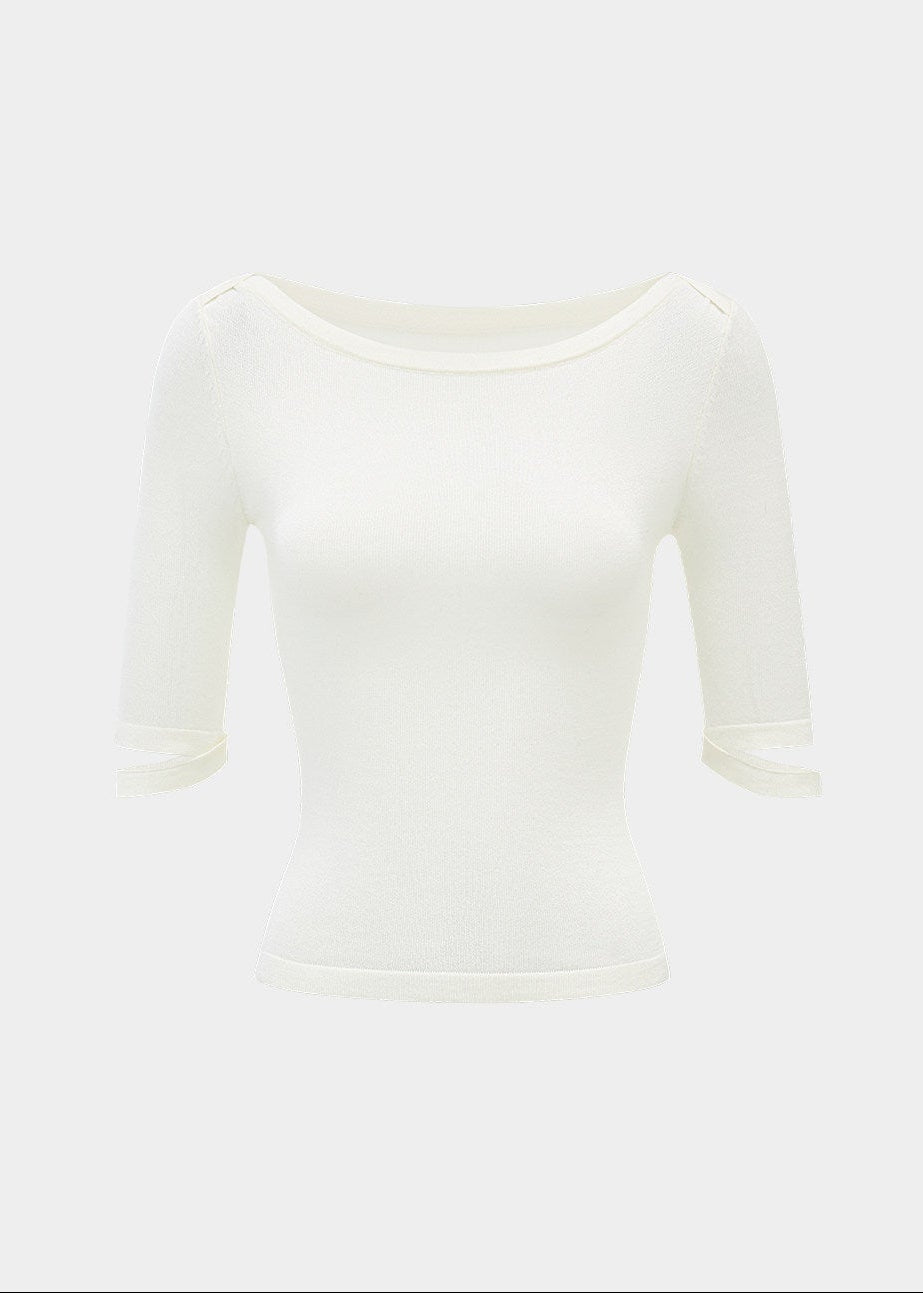 Minimal Off-Shoulder Knit Top
