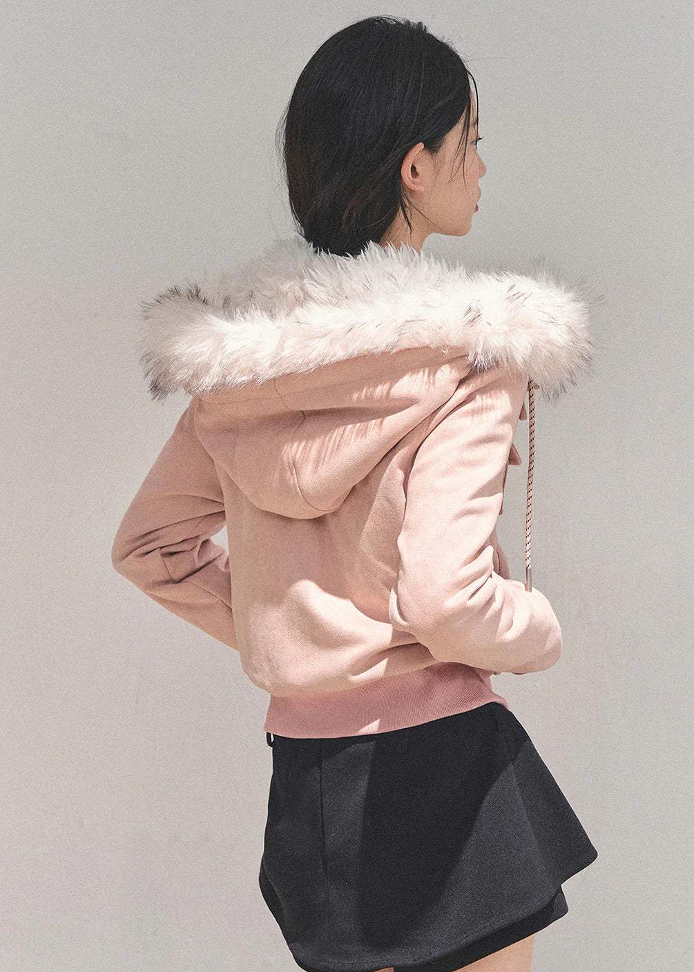 Frost Petal Faux-Fur Hooded Jacket
