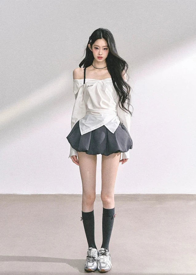 Hepburn Hour Off-Shoulder Shirt