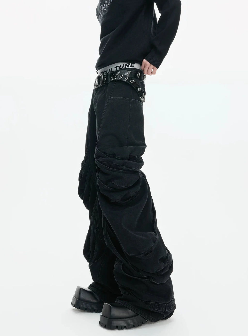 【26s Jan.】Deconstructed Vintage Curved Straight Denim Pants