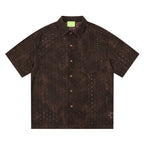 Distressed Tie-Dye Texture Short Sleeve Shirt