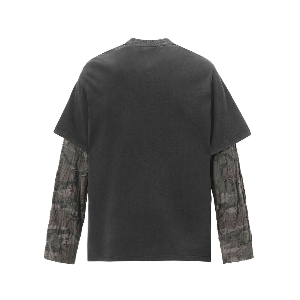 Layered Distressed Washed Long Sleeve Tee
