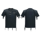 Distressed Rib Texture Henley Tee
