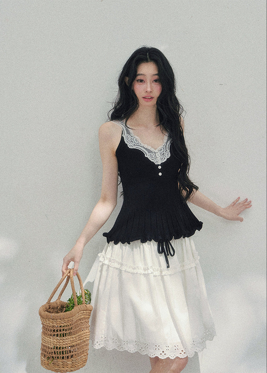 Noir Whisper Lace Twinset