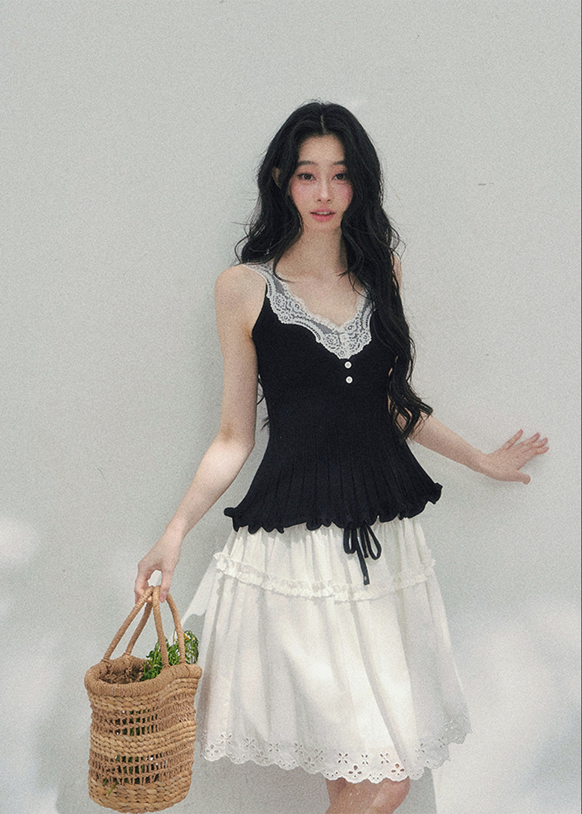 Noir Whisper Lace Twinset