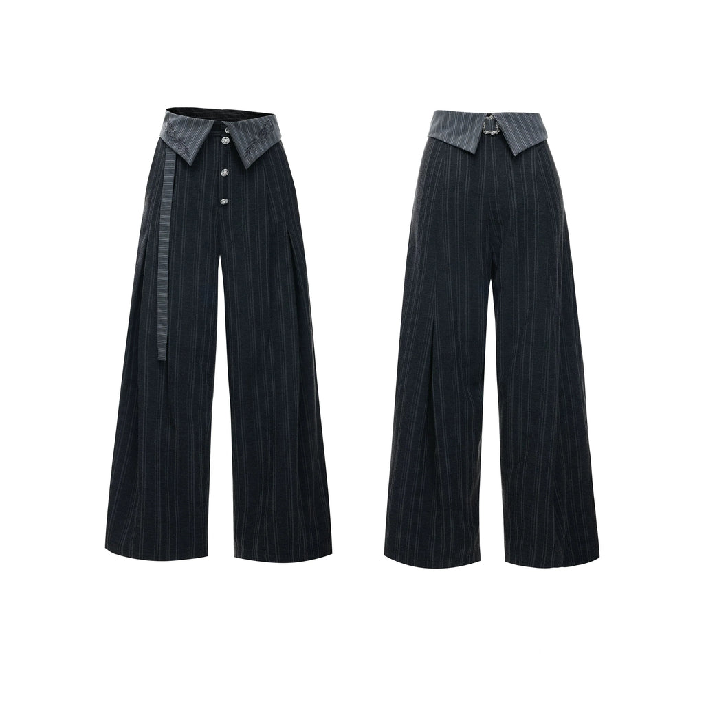 Embroidered Jacquard Wide-Leg Trousers