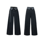 Embroidered Jacquard Wide-Leg Trousers