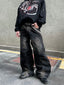 【25s Mar.】Wasteland Style Ink Splash Pleated Loose Jeans