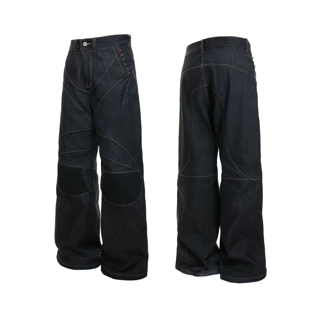 【26s Jan.】Hand-Stitched 14.5oz Raw Denim Knee-Panel Jeans