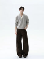 【26s Jan.】Clean-Fit Layered V-Neck Lambswool Knit Sweater