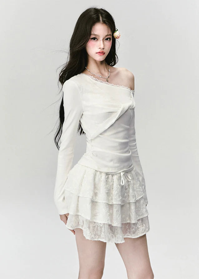 White Trace Lace Top