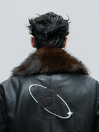 【25s Nov.】Distressed Embossed Detachable Fur Collar Thickened Cotton Coat