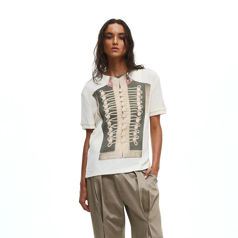 【26s May】Napoleonic Court Printed Cropped Slim Tee
