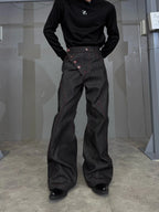 【26s Feb.】14.5oz Raw Selvedge Black Slight Flare Denim Pants