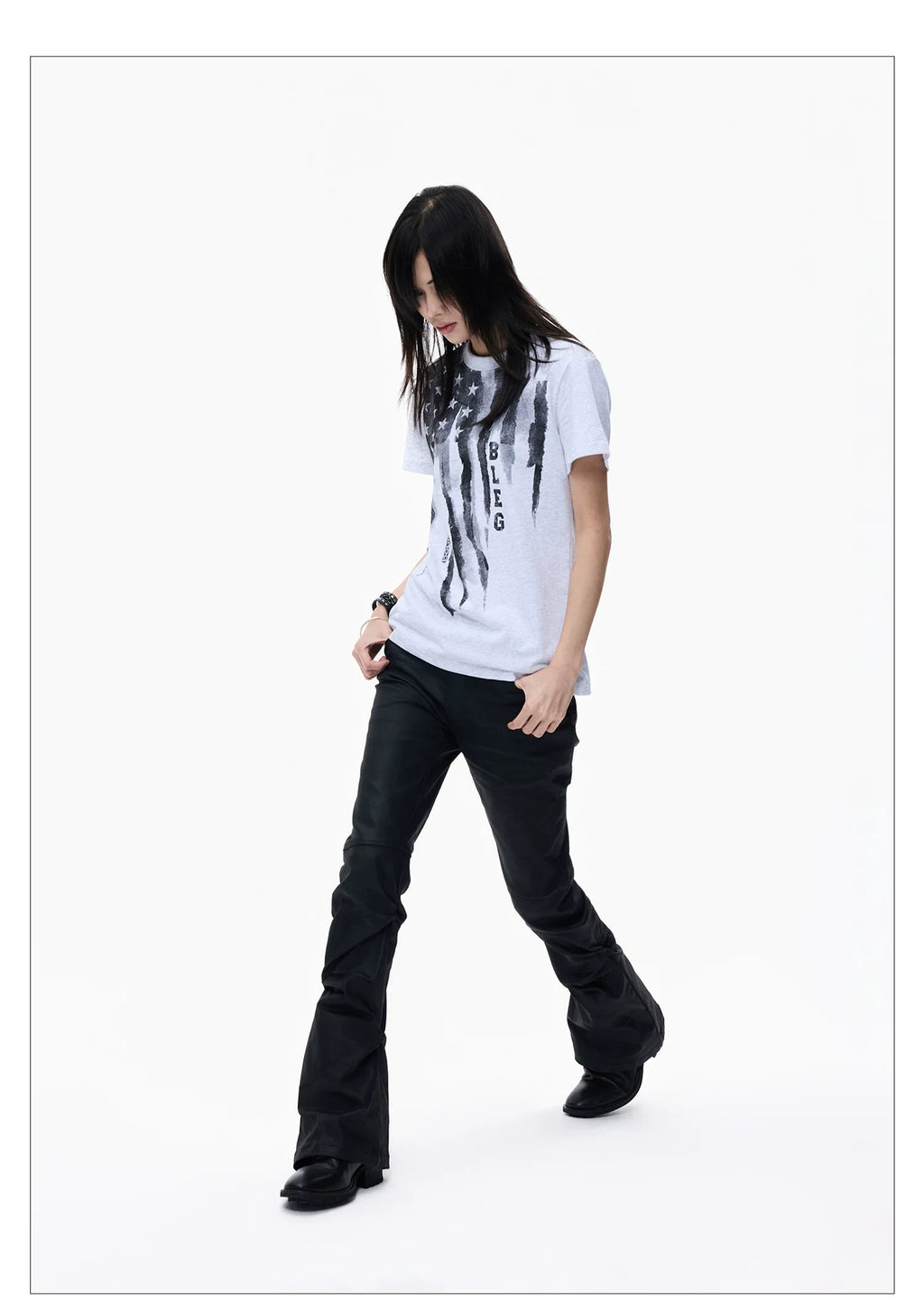 Washed Graffiti Cropped Tee