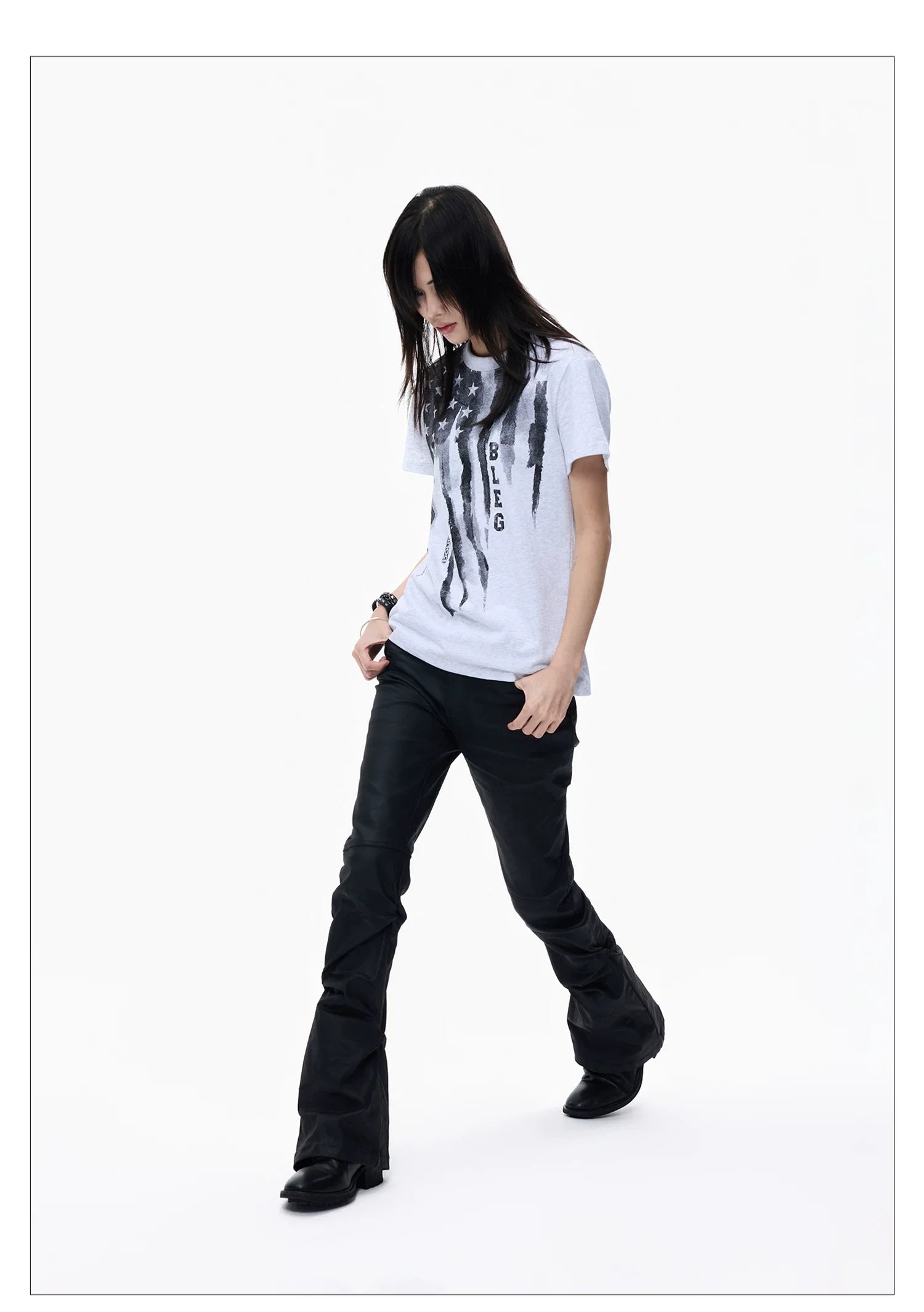 Washed Graffiti Cropped Tee