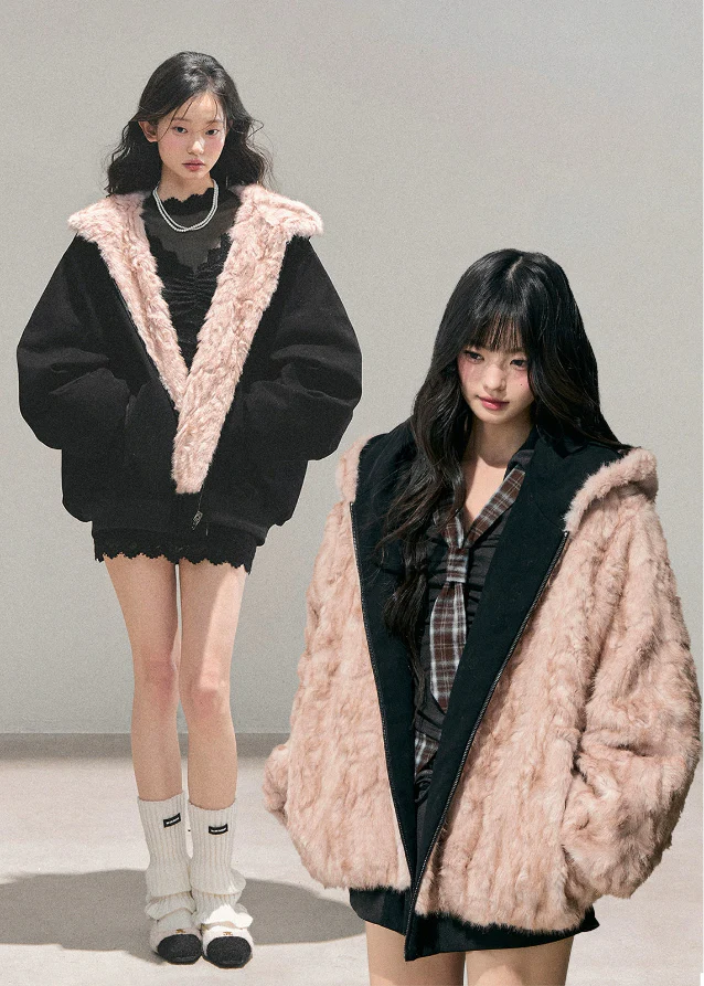Reverie Reversible Plush Hood Jacket