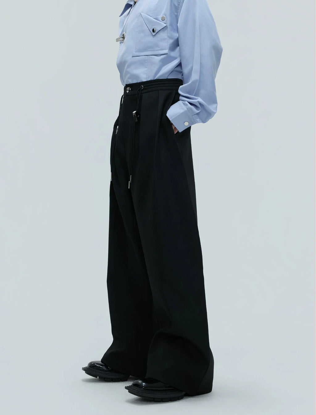 【25s Nov.】Drawstring Waist Padded Shoulder Suit/ Trousers