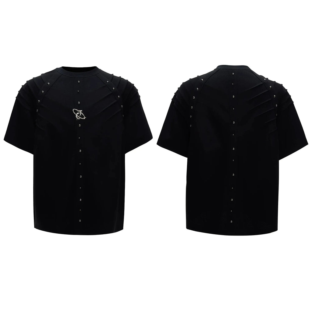 【26s Apr.】Studded Pleated Spine Structure Tee