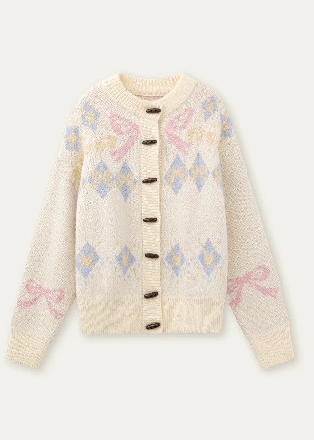 Bow Fair Isle Cozy Wool Jacket