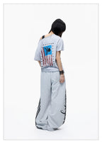 Skull Graphic Layered Off-Shoulder Tee