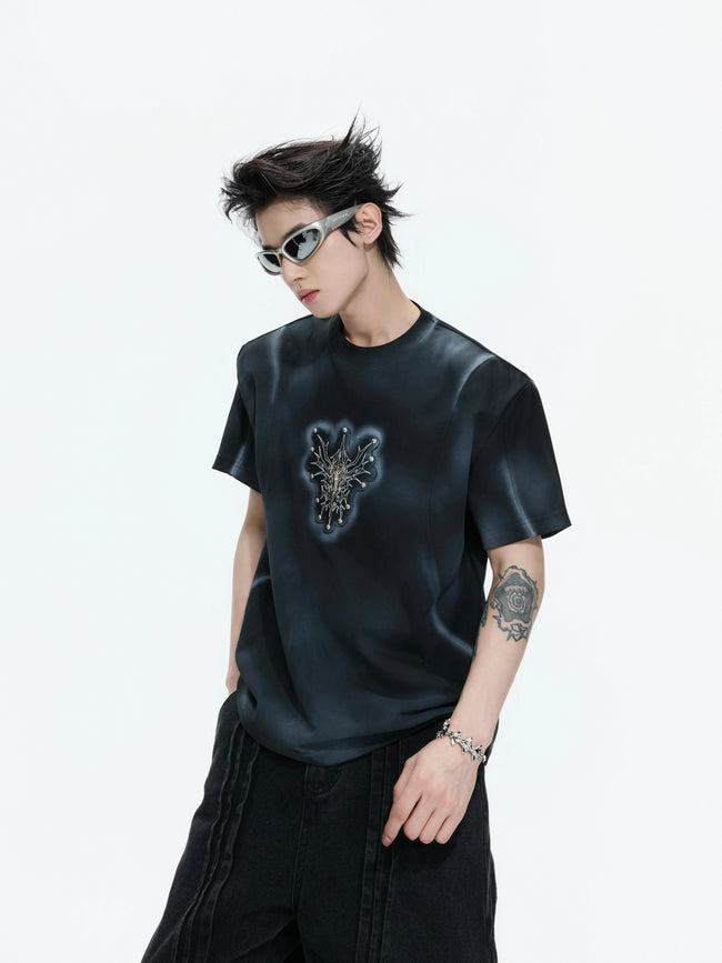 Hand-Painted Gradient Shoulder Tee Main Image