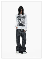 Hand-Waxed Stacked Flared Denim Jeans