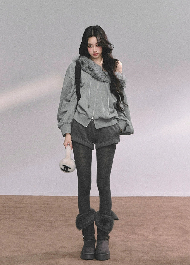 Nordic Neige Fur-Trimmed Winter Set