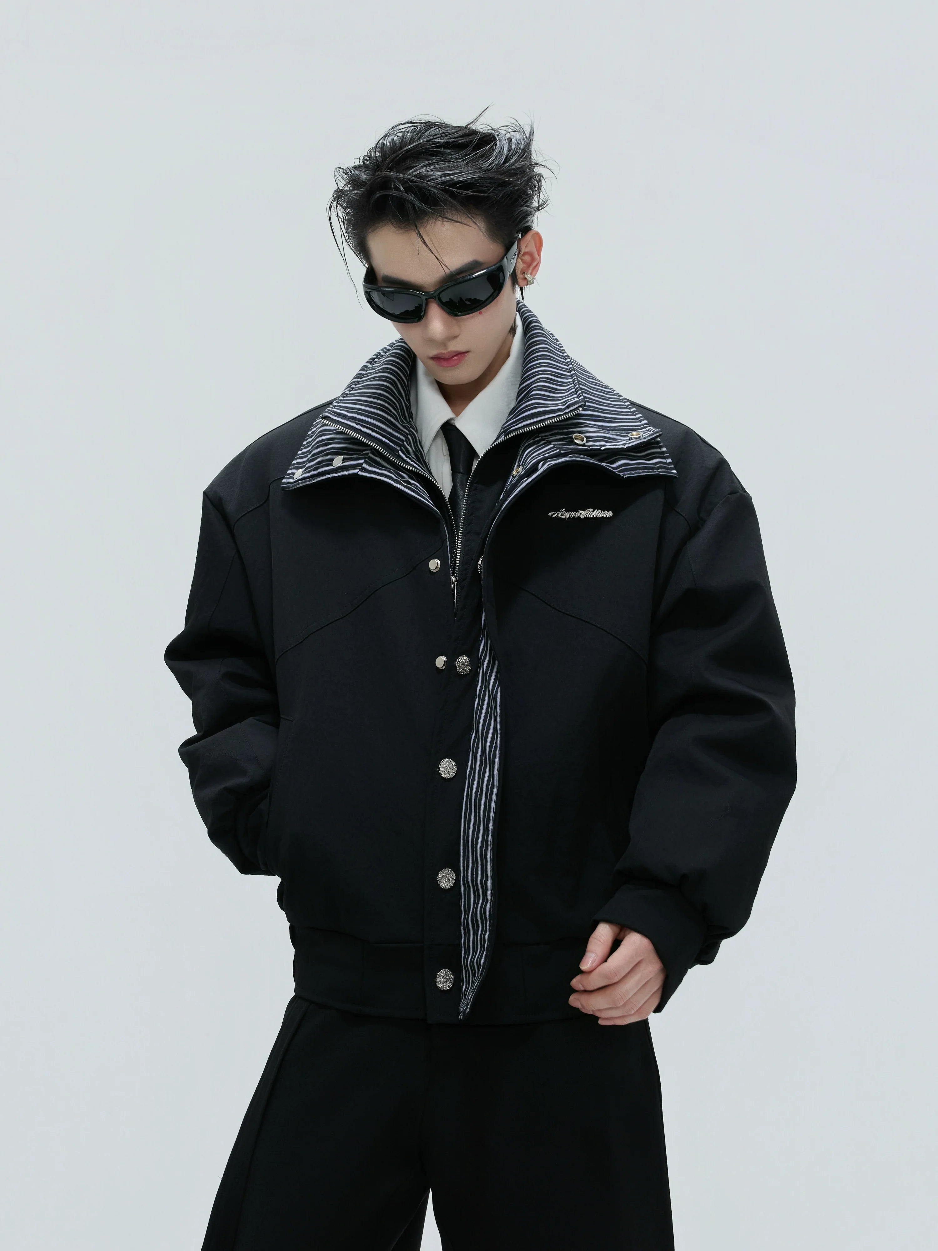 【25s Nov.】Washed Striped Thickened Cotton Coat