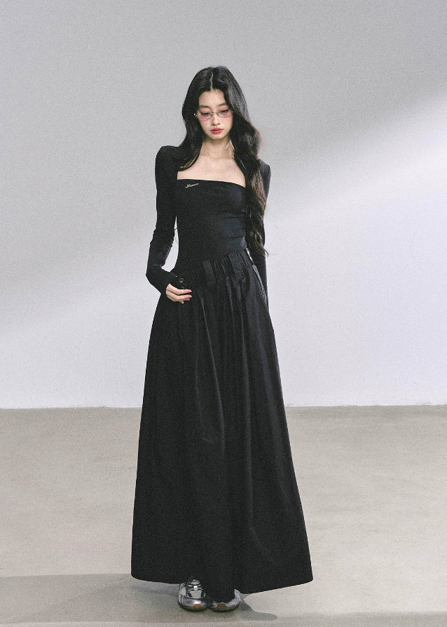 Chic Noir Slim Maxi