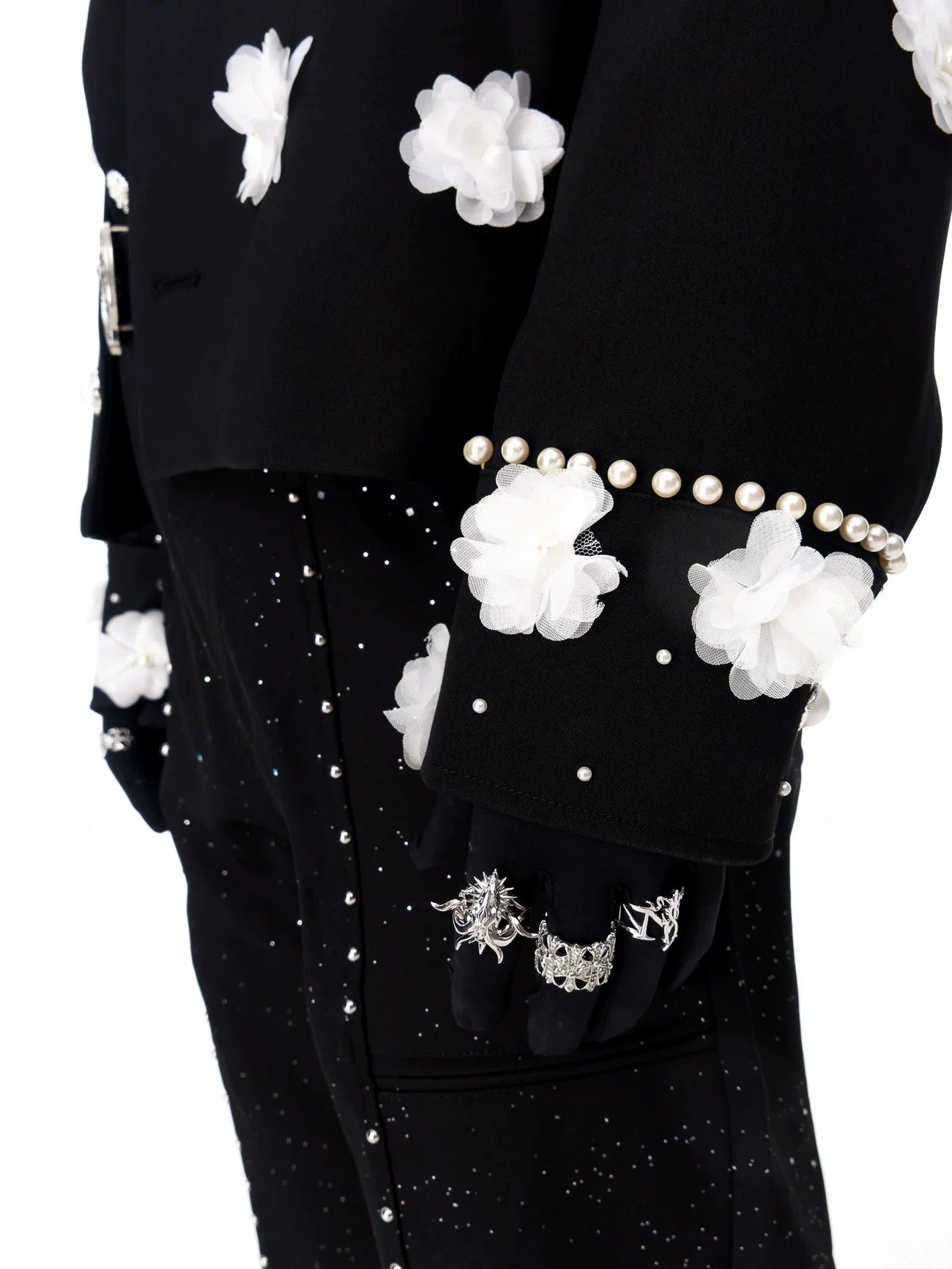 【26s Feb.】Couture 3D Floral Structured Shoulder Cropped Jacket / Pants