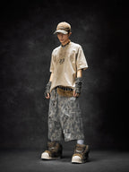 【25s Jun.】Leopard Print Ripped Pocket Cropped Pants