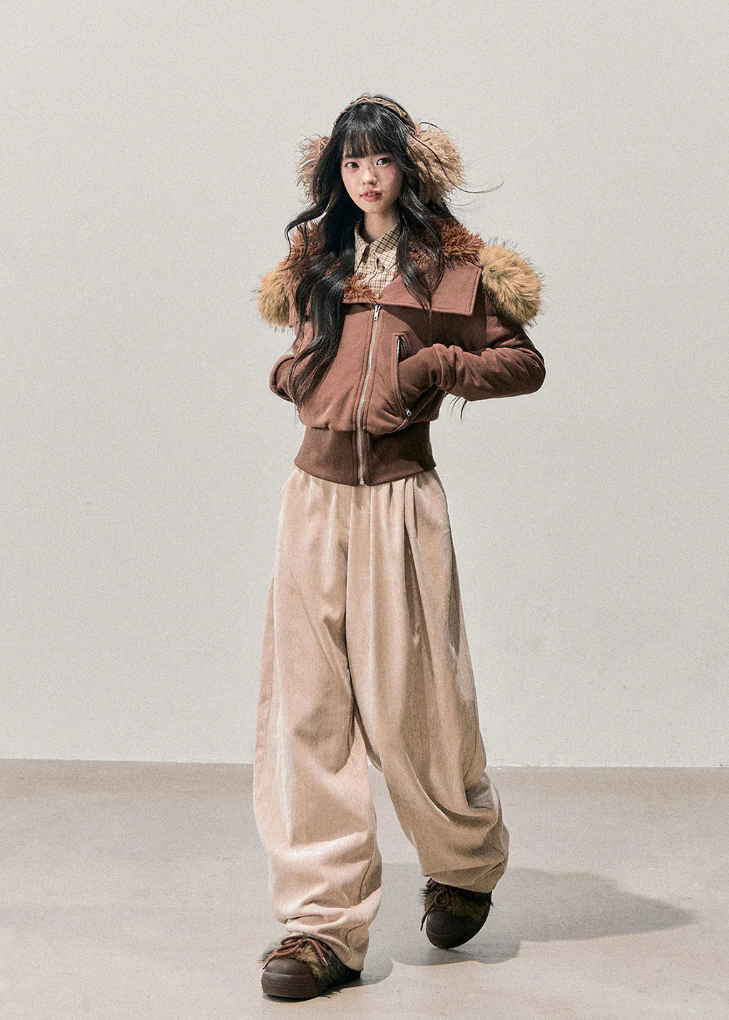Twilight Drift Plush Wide-Leg Pants
