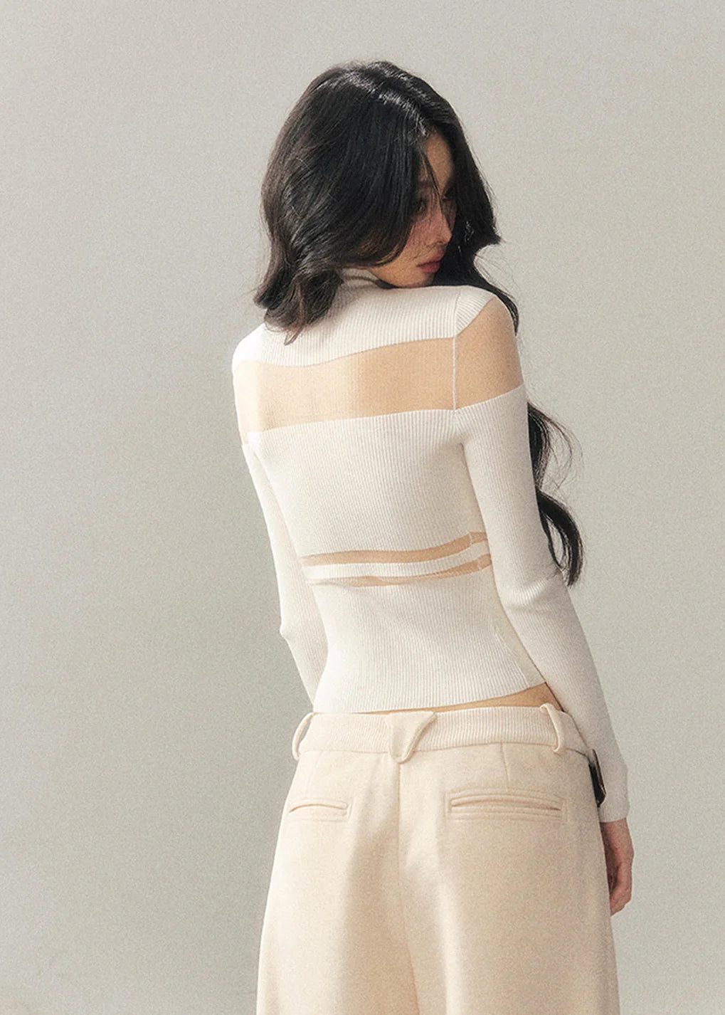 Shadow Lace Semi-Sheer Top