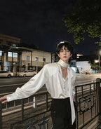 【26s Jan.】Minimal Leather Long-Sleeve Shirt Jacket