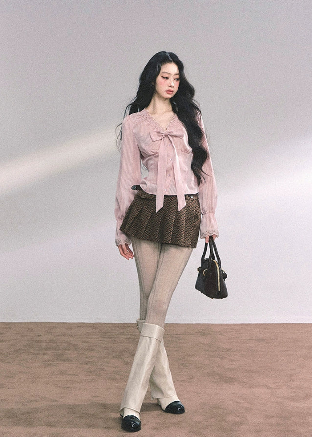 Rosée Satin Stripe Lace Top