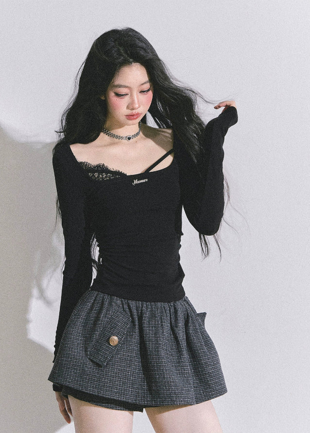 Parisienne Grace Slit Lace Top
