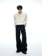 【25s Aug.】Pearl-Embellished Knit Polo Shirt