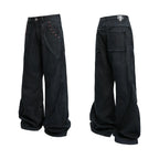 【26s Jan.】Vintage Red Diamond Distressed Washed Denim Jeans