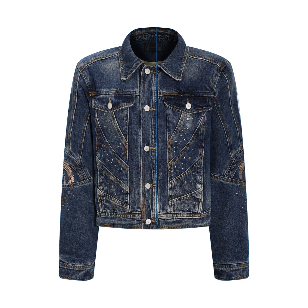 【26s Apr.】Distressed Studded Sequin Denim Set