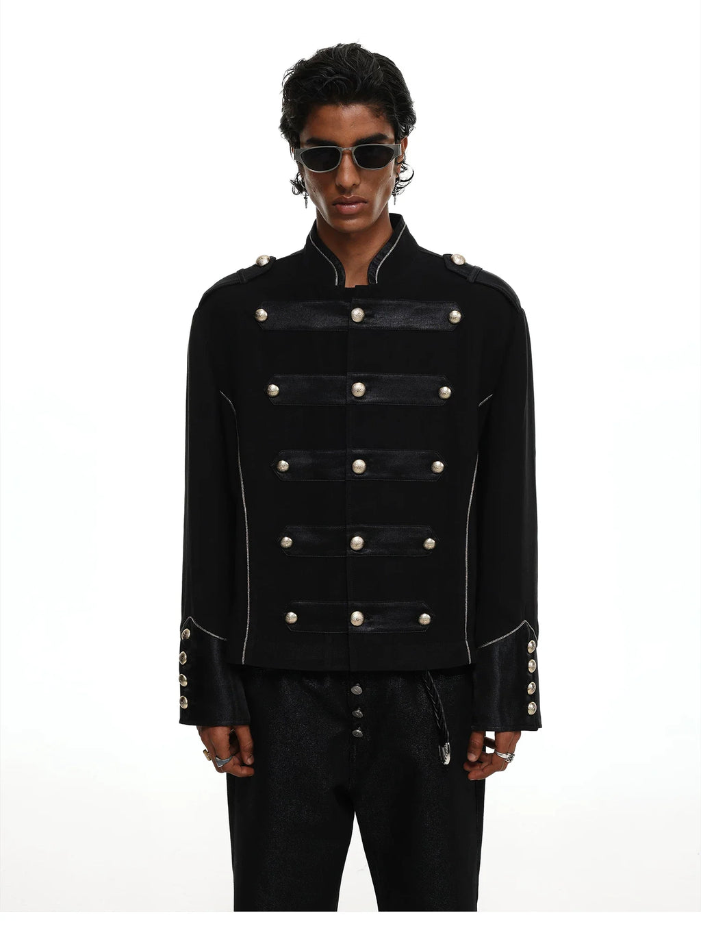 【26s May】Napoleonic Stand Collar Metal Button Lightweight Shirt Jacket