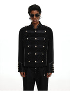 【26s May】Napoleonic Stand Collar Metal Button Lightweight Shirt Jacket