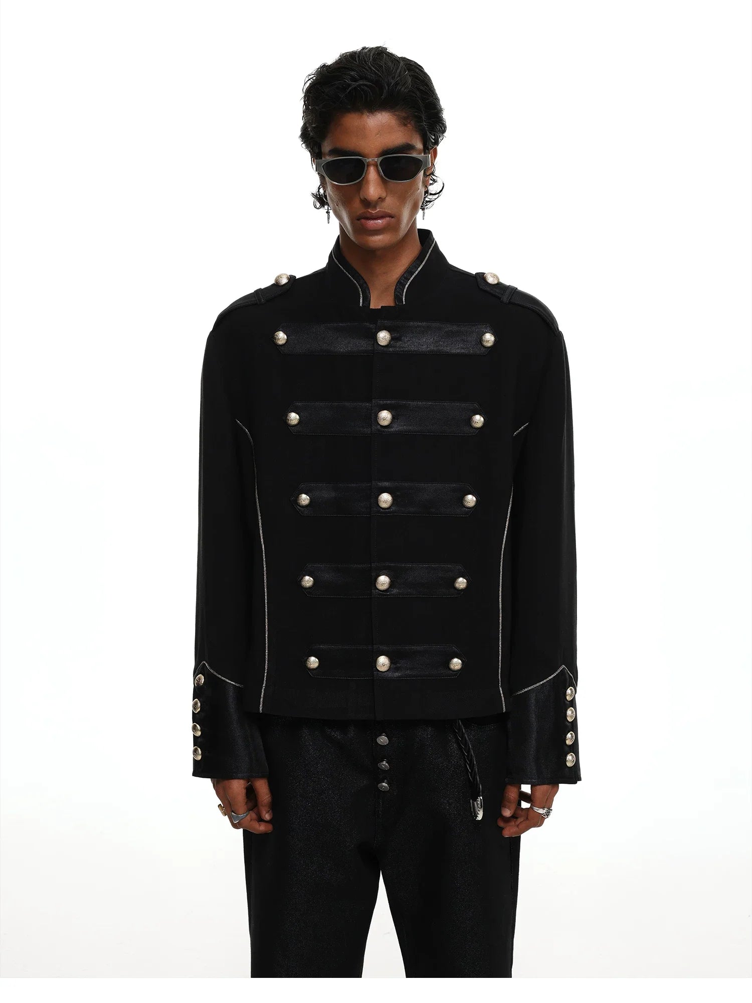 【26s May】Napoleonic Stand Collar Metal Button Lightweight Shirt Jacket