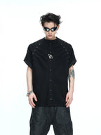 【26s Apr.】Studded Pleated Spine Structure Tee