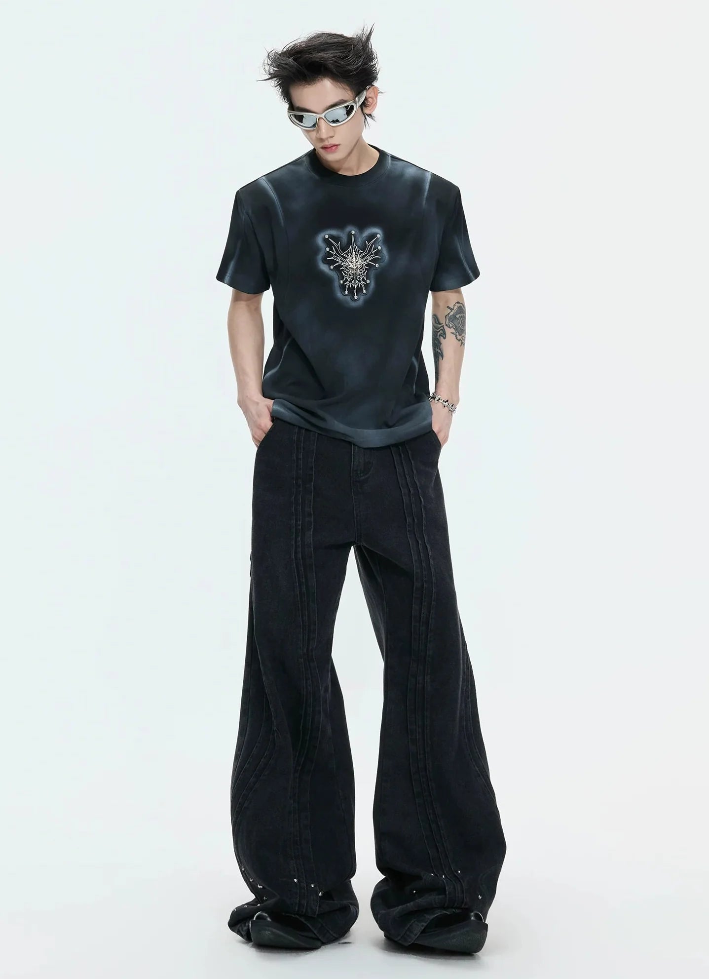 Hand-Painted Gradient Shoulder Tee